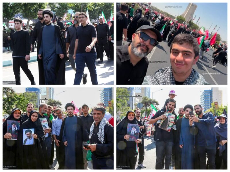 نوادگان امام خمینی(ره) در مراسم تشییع قائد شهید حضور یافتند